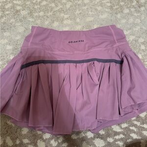 Gold Hinge Pleated Tennis Skirt